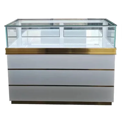 Tempered Glass Modern CE Certified Jewelry Store Cabinet Corner