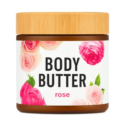 OEM Private Label Vegan Organic Rose Body Butter for Dry Skin | Whipped Shea Butter Pure Essential Oils | Ultra Hydrating Cream
