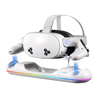 New Arrival for Oculus Meta Quest2 for Q2 3 3S Plastic Charging Dock Stand VR Gaming Accessory with Magnetic Fast Charging