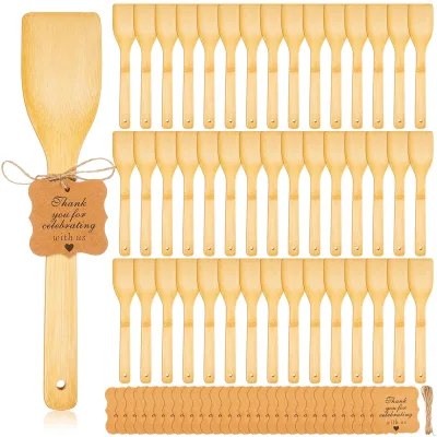 50 Pack Bamboo Spatula Party Favors for Wedding Bridal Shower