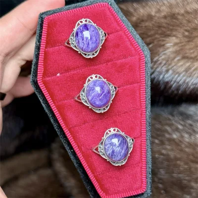 Wholesale Natural Crystal Ring Gemstone Rings Amethyst Agate Natural Stone Rings for Gifts