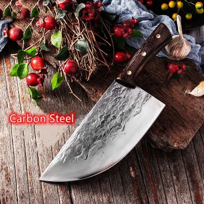 2021 New Handmade High Carbon Steel China Eco-Friendly Customizable Kitchen Chef Cleaver Butcher Knife with Wenge Wooden Handle