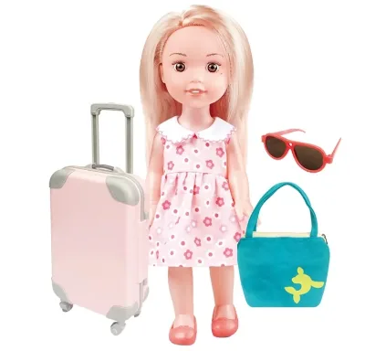 13-Inch Blown-Bottle Vinyl Doll Adventure Toy Set Girl Perfect Pretend Play Toys
