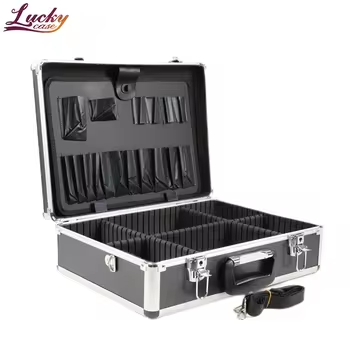 Black Aluminum Case for Business Person Professional Aluminum Tool Case Storage Laptops and Files Classic Aluminum Briefcase