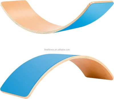 Hot Selling Wood Curved Seesaw Plate Wobble Balance Board for Kids Fitness Exercise Indoor Use