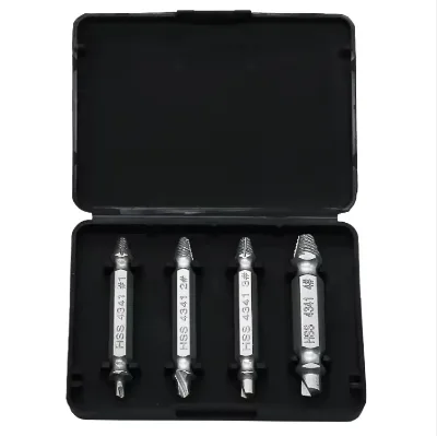 4pcs TS-JH-1016 Industrial Grade Sand Blasted Metric Screw Extractor Set for Damaged Faucet Triangle Valve Bolt Stud
