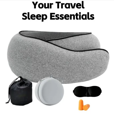 Milk Silk Memory Foam Slow-Rebound U-Shaped Lightweight Neck Pillow-Portable Breathable Customizable Logo Storage-Friendly
