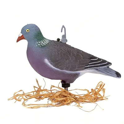 Realistic Plastic Pigeon Decoy With Ground Stake Hook Full Body Bird Decoy for Outdoor Dove Hunting Birds Accessory