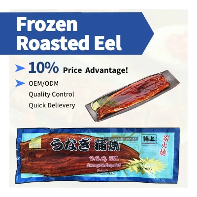 Customized Unagi Shirayaki Japanese Technique Dried Roasted Frozen Eel with AD Drying Process