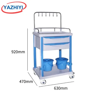 YAZHIYI Hot Selling Space Saving ABS Hospital IV Drip Trolley for Small Clinic Narrow Ward