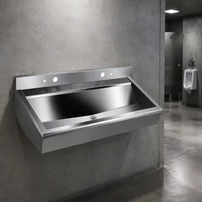 TC 900x450mm Rectangular Handmade Brushed Stainless Steel Undermount Sink with Drainboard One Hole Modern Apartment Use