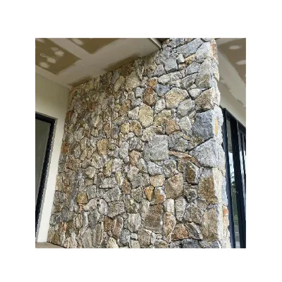 Natural Split Random Yellow Granite Random Stone Paving for Decoration