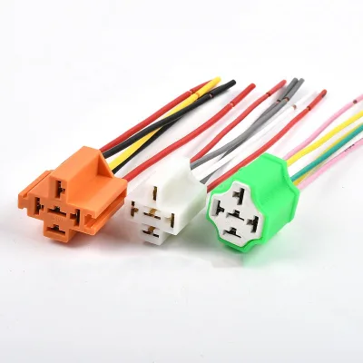 Factory 5 Pin Automotive Relay Base Wire Car Headlamp Wired Ceramic Socket