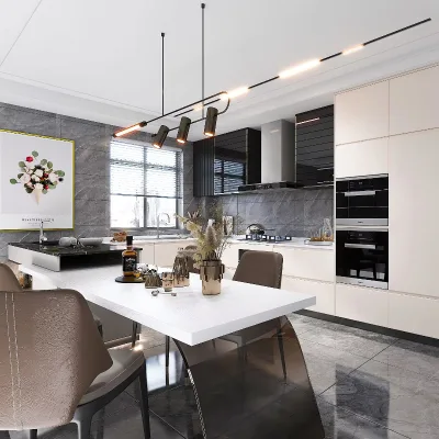 Hot Selling New Designed 304 Stainless Steel Smart Kitchen with Islands Designs Cabinets
