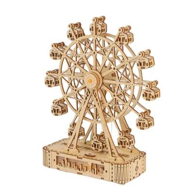 DIY Wooden 3D Jigsaw Irregular Jigsaw Ferris Wheel Model Wooden Machinery High Difficulty Assembly Octopus Box