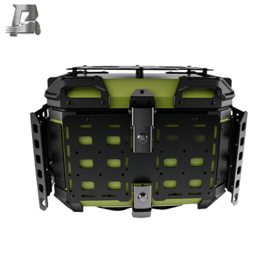 45L Multi-Function Foldable Armor Plate Motorcycle Tail Box Aluminum Alloy Quick-release Waterproof and Anti-collision Trunk