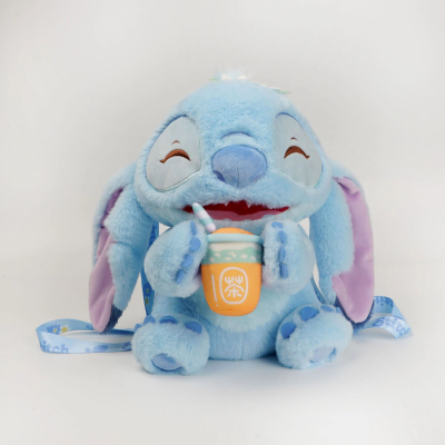 Cute Stitch Plush Toy Taro Color Angel Doll Bag Smiley Stitch Plush Doll Holiday Gift Children's Gift