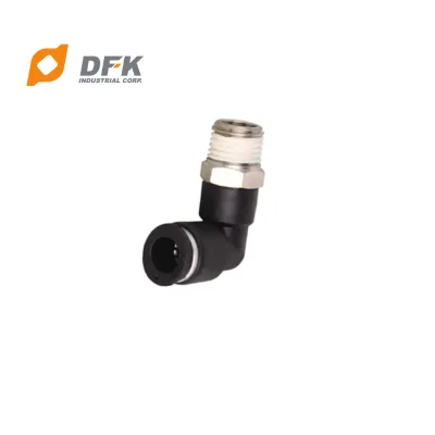 4mm Mini Push-in Threaded Plastic Elbow Fittings for Air Tubing Systems with Fast Installation and Maintenance Convenience