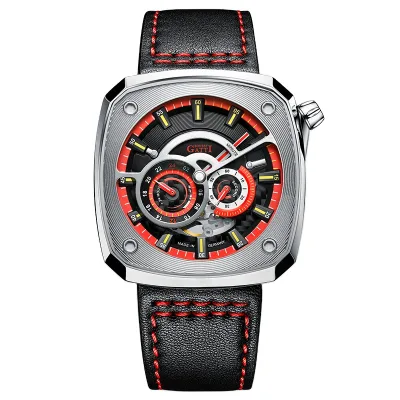 Bonest Gatti Automatic Watch Men Luminous  5ATM Waterproof Wristwatches Leather Watches Men Wrist Luxury BG6601