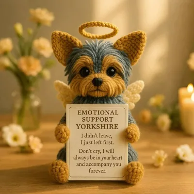 Crochet Cotton Cartoon Yorkshire Terrier Memorial Emotional Support Creative Gift Set