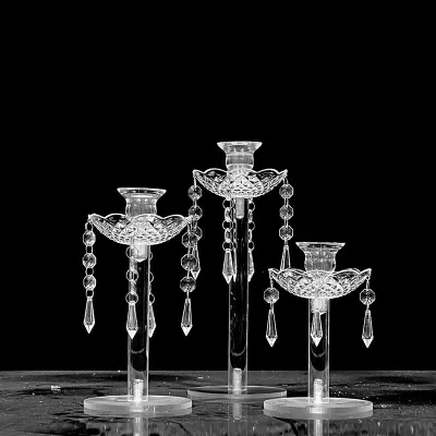 Acrylic Candle Holder Centerpieces Wedding Candle Holders Table Decorations With Pendants