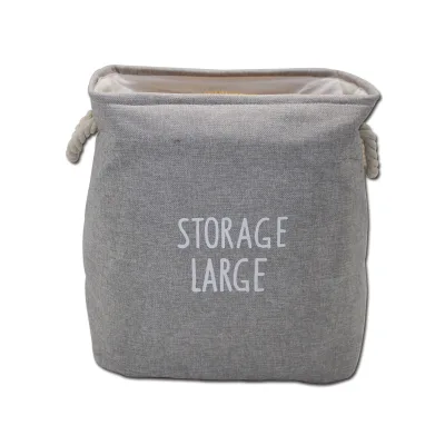 DEQI linen folding  laundry storage basket  bathroom dirty clothes storage bag laundry hamper with two cotton rope handles