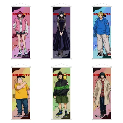 6 Designs 25*75cm New Anime Sakamoto Days Posters for Room Aesthetic Fashion Cloth Dressing Osaragi Cartoon Wall Hang Poster