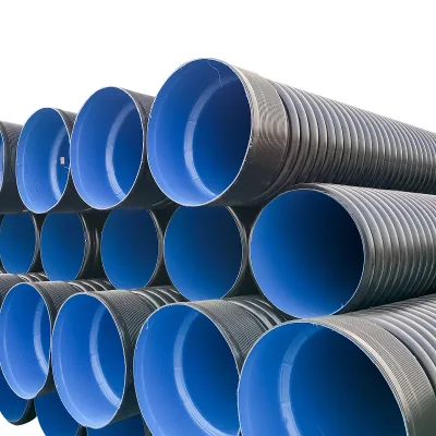 HDPE Double Wall Corrugated Pipe DN200-DN1000 SN4/SN8/SN10 Blue+Black 6m Length