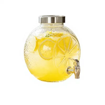 Transparent Minimalist Kitchen Fruits Shaped Glass Eco-Friendly Large Capacity Juice Beverage Lid Detachable Design Freshness
