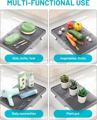 Food Grade Silicone Dish Drying Mat/Silicone Drying Mat for Kitchen Counter Silicone Dish Mat for Dishes & Cups