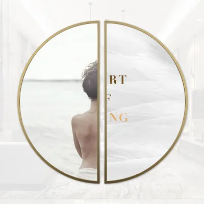 Wholesale Pop Luxury Design Gold Round Oval Shape Aluminum Picture Wall Frame for Mirror Painting
