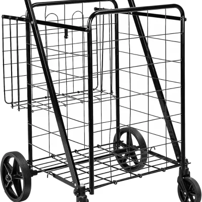 Large Foldable Shopping Utility Cart with 360-Degree Wheels