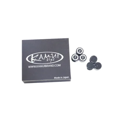 High Quality Japan Multi Layers Kamui Black Clear Pool Cue Tip 14mm SS Hardness Serial Number -002 1/2 Rod Box for Model