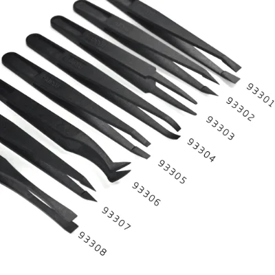 Black ESD Plastic Tweezers for Industrial Safety Use