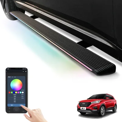 WEIJIA Super Price Aluminum Alloy IP67 Waterproof Black 35kg Lights Car Pedal SideSteps Electric Retractable Running Boards
