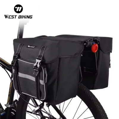 WEST BIKING Bicycle Pannier Cycling Bag for Travel Waterproof MTB Bike Luggage Bag for Rear Rack Travel Bag for Mountain Bicycle