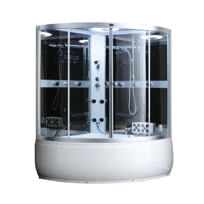 Steam Shower Cabin Sliding Door Modular Prefab Studio Walk-in Bath/Shower Complete Kit with Aluminium Frame Modern Design