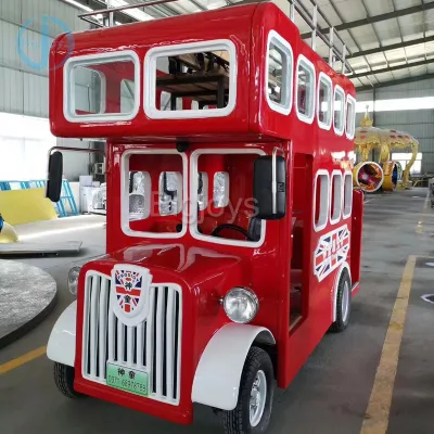 Electric Tourist Bus Ride Double Deck Sightseeing Vehicle for Carnival Fairground