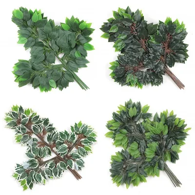 Simulated Foliage Ficus Leaves Artificial Greenery Leaves for DIY Decoration