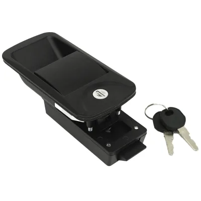 RV Caravan Entrance Door Lock with Deadbolt and 2Keys Black Metal Easy Installation for CamperMotorhome SK