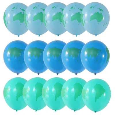 12-inch Earth Latex Balloon, Blue World Map Balloon, Earth Children's Space Travel, Earth Day Theme Birthday Party Decoration