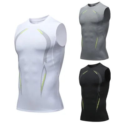 Quick Dry Sleeveless Training Sports Vest Compression Wide Shoulder Running Fitness Tank Tops