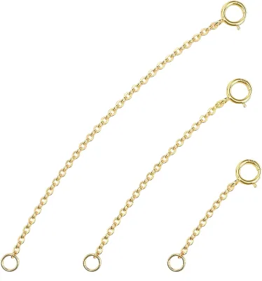 Gold Necklace Extenders and Brass Extension Chains Bracelet Chain Extenders for Necklaces for Jewelry Making