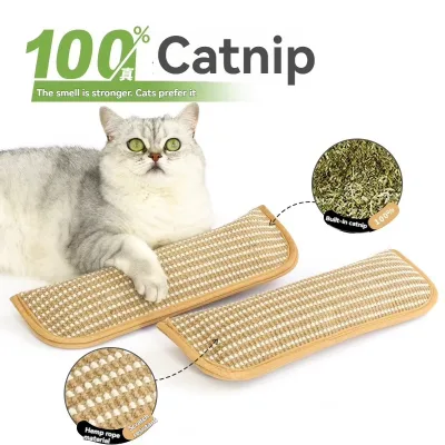 Eco-Friendly Sisal Cat Scratcher Board with Catnip Claw Grinding Toy