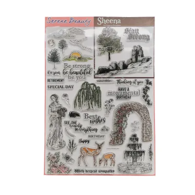 Vintage Silicone Clear Stamp Serene Beauty Rubber Stamp for DIY Decoration Card Making Scrapbooking