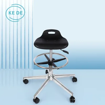 Commercial Anti-Static Stool Industrial Simple PU Foam Metal Base for Laboratory Workshop School Office Hotel-Factory Direct