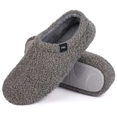 Women's Fuzzy Curly Fur Memory Foam Loafer Slippers with Polar Fleece Lining
