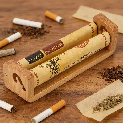 Wood Cigarette Maker Manual Wooden Rolling Machine to Roll Your Own Cigarettes Custom Logo Design