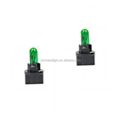 Car Halogen Bulb T5 12V 1.2W with Lamp Holder Instrument Indicator Center Console Indicator Color Glass Bulb