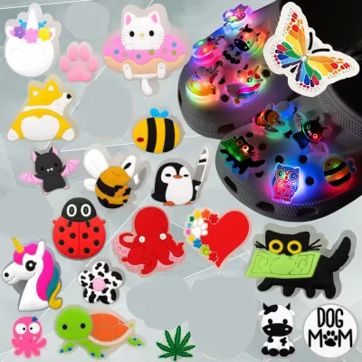 Hot Sale Custom Led Shoe Lights Animal Party Shoe Charm Christmas Ornaments Led Light Shoes Accessory Designer Pvc Led Charm